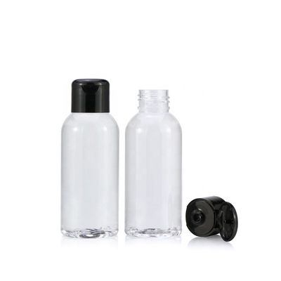 Botol Plastik Flip Top Transparan Jenis Squeeze 100ml Dengan Tutup Hitam