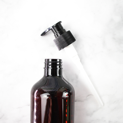 Produsen Grosir Coklat Abu-abu 300ml Botol Sampo Plastik PET Kosong Transparan Dengan Tutup Pompa