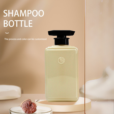Mencetak 500ml PET Clear Empty Square Lotion Pump Bottle untuk Botol Sampo dan Kondisioner