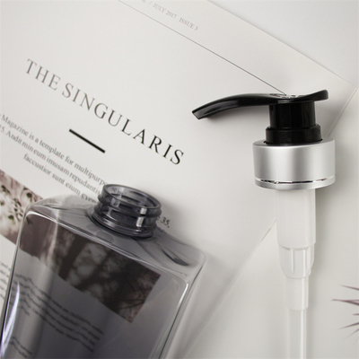 Mencetak 500ml PET Clear Empty Square Lotion Pump Bottle untuk Botol Sampo dan Kondisioner